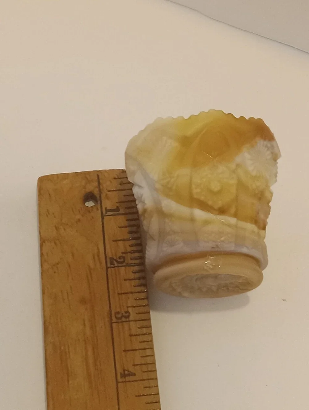 Vintage Imperial Carmel/White 2.5 Inch Toothpick Holder